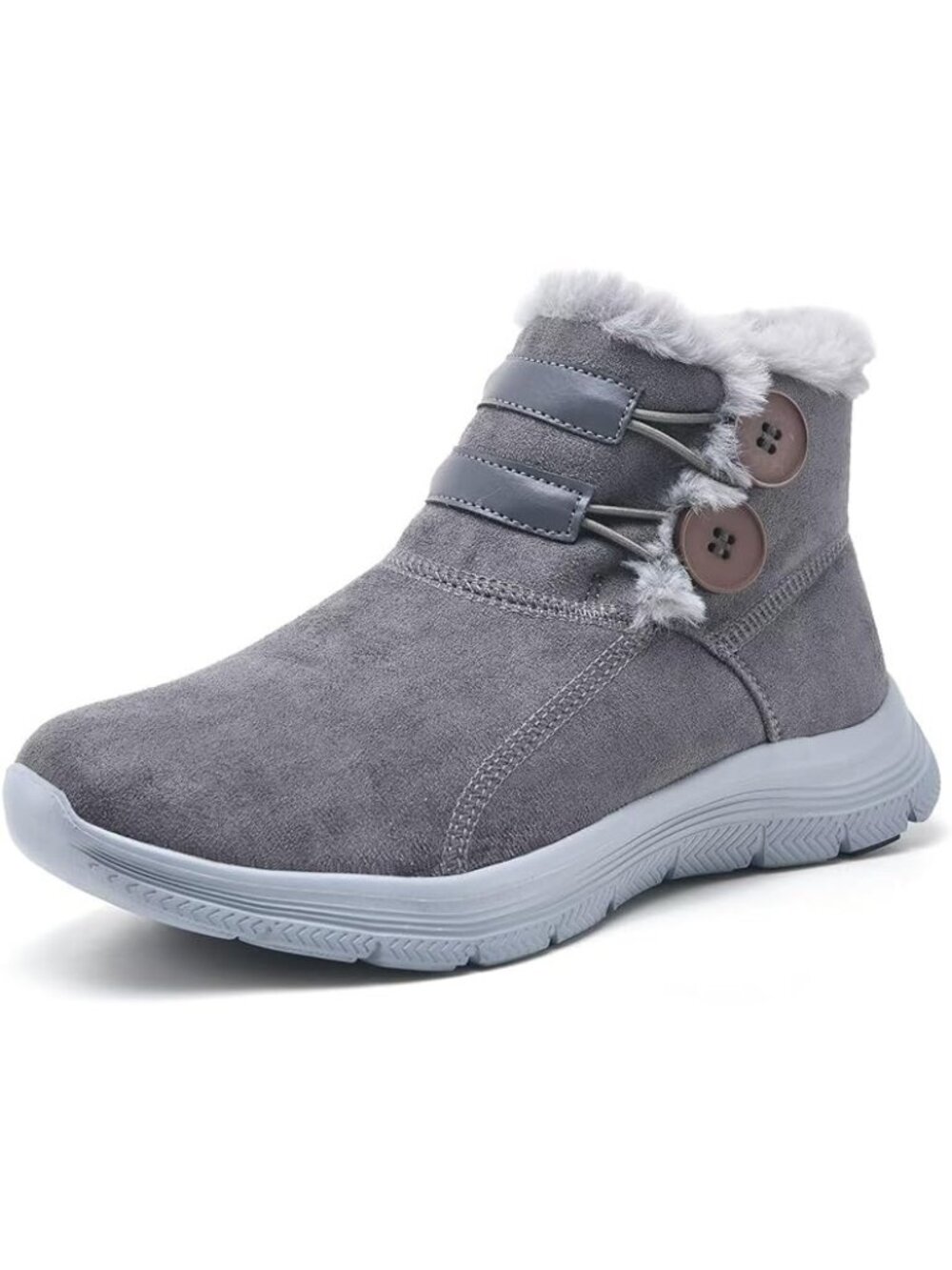 TIOSEBON Women's Winter Ankle Fur Lined Boots Anti-Slip On Resistant Booties Sho